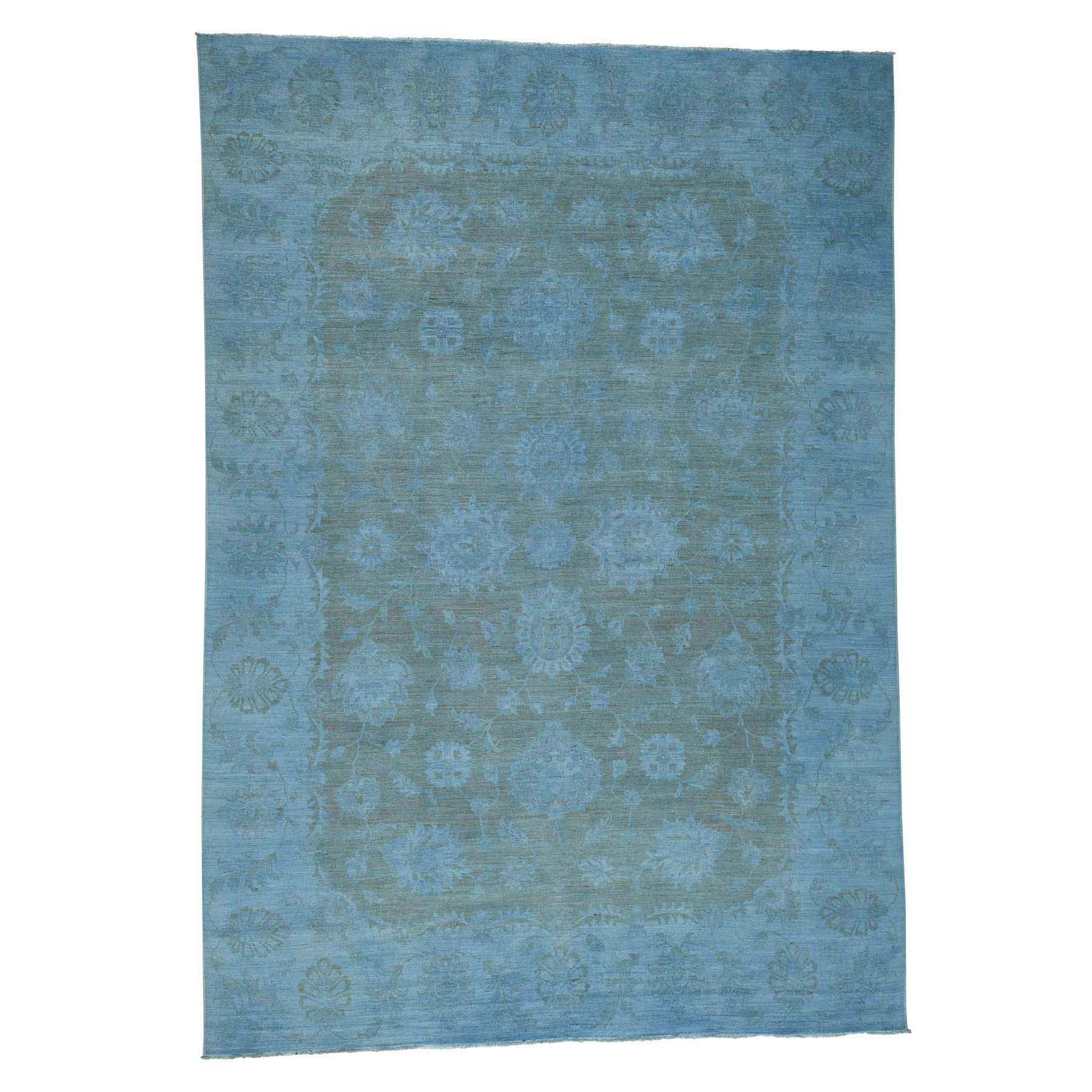 10'x14'3" Pure Wool Silver Wash HandKnotted Persian Rug 36833